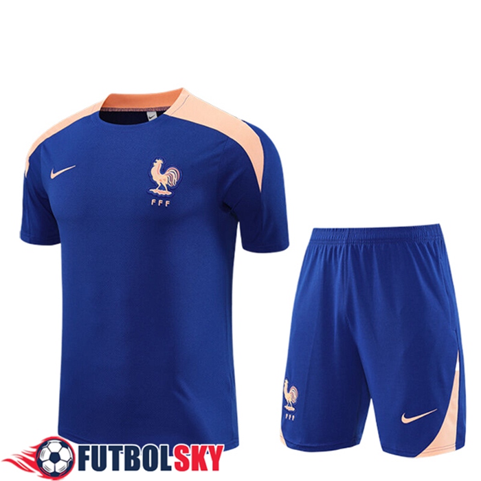 Camiseta Entrenamiento Francia Ninos Azul/Rosa 2025/2026