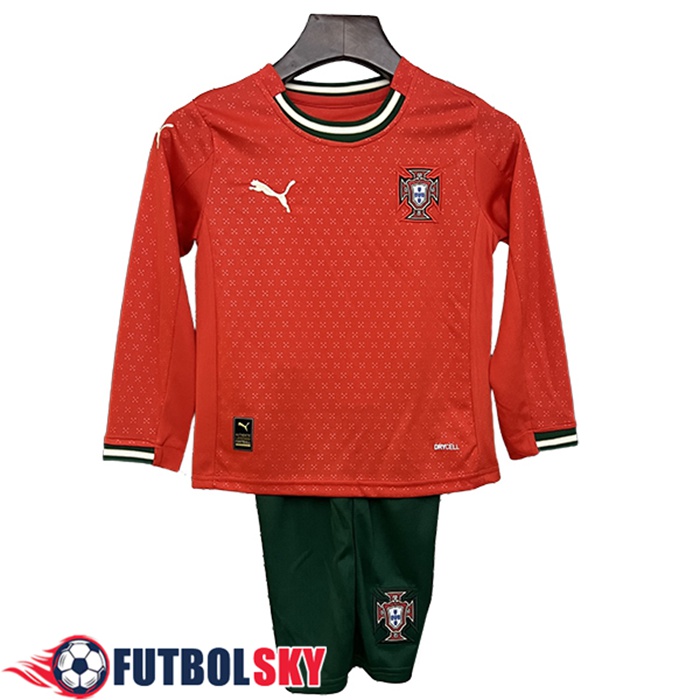 Nueva Camisetas De Futbol Portugal Ninos Manga Largas Primera 2025/2026