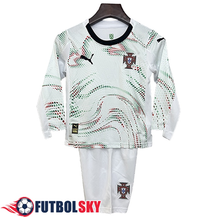 Nueva Camisetas De Futbol Portugal Ninos Manga Largas Segunda 2025/2026