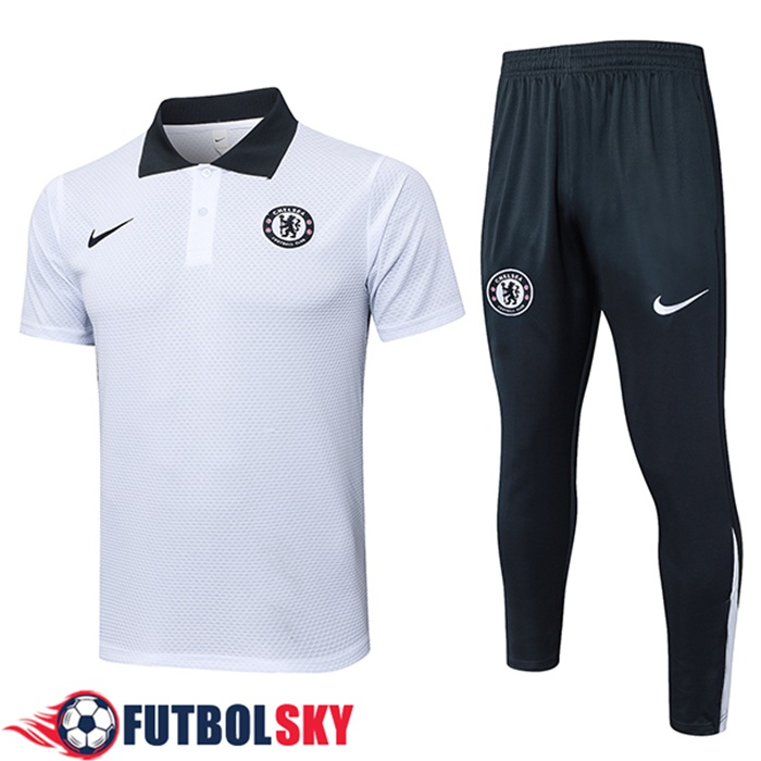 Camiseta Polo FC Chelsea Blanco/Negro 2025/2026