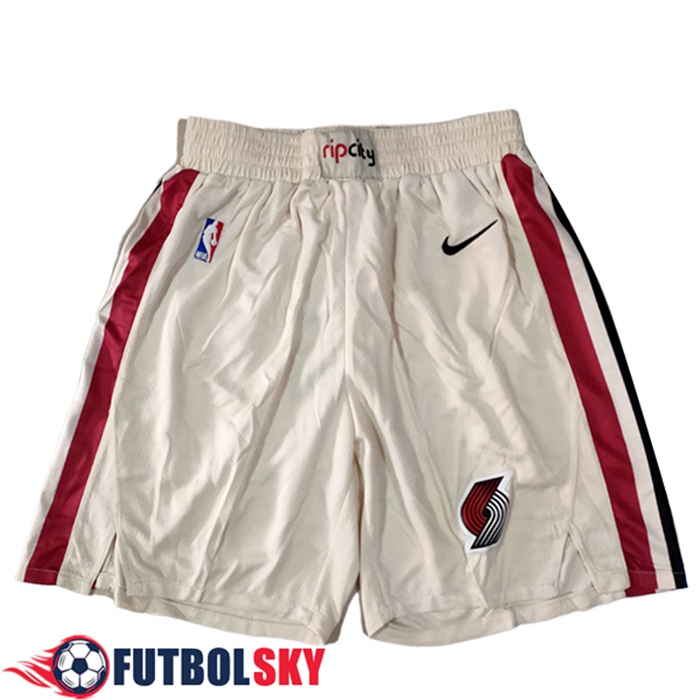 Cortos NBA Portland Trail Blazers 2025/26 Beige/Negro/Rojo