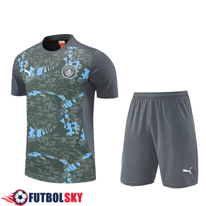 Camiseta Entrenamiento Manchester City Gris/Verde/Azul 2025/2026