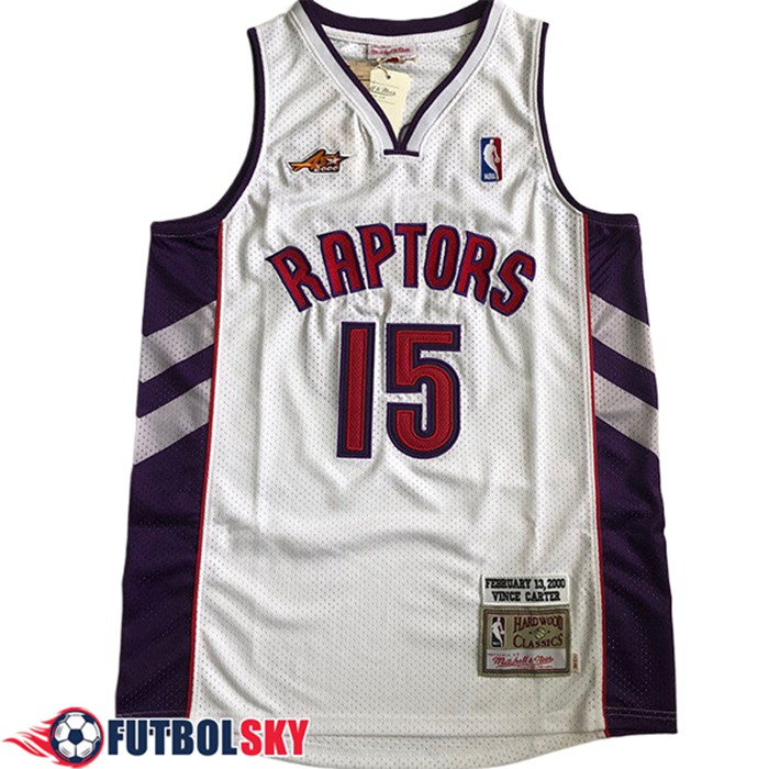 Camisetas De Futbol Toronto Raptors (CARTER #15) 2025/26 Blanco/Violeta/Rojo