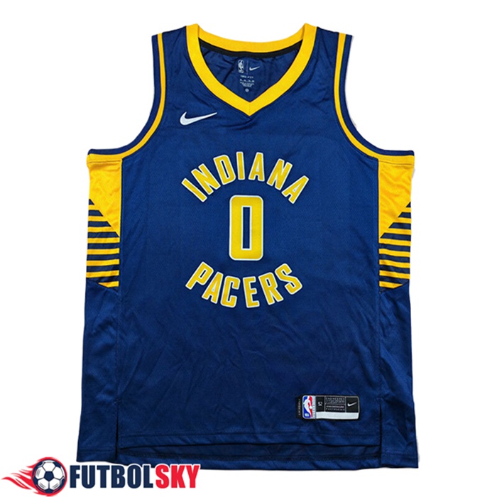 Camisetas De Futbol Indiana Pacers (HALIBURTON #0) 2025/26 Azul/Amarillo
