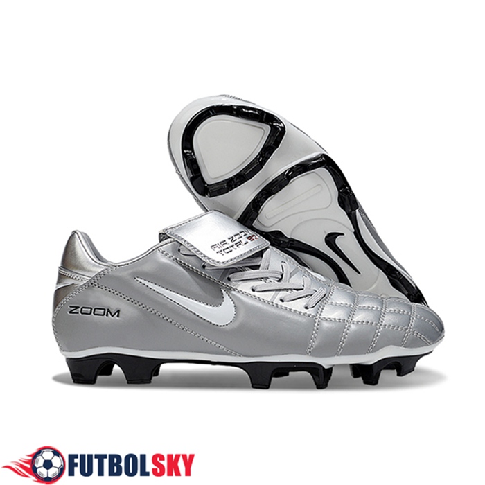 Nike Botas De Fútbol T90 FG Gris/Blanco