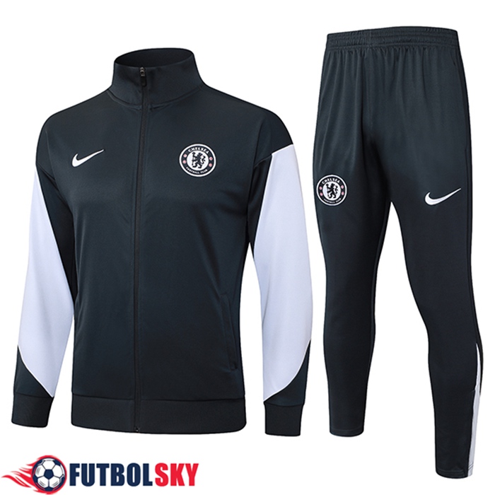Chandal Equipos De Futbol Chaquetas FC Chelsea Gris/Blanco 2025/2026