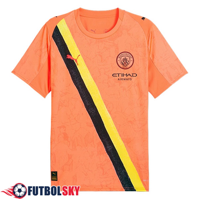 Nueva Camisetas De Futbol Manchester City Club World Cup Naranja 2025/2026