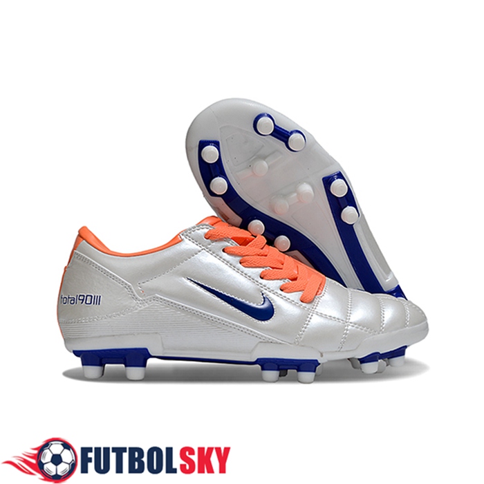 Nike Botas De Fútbol T90 FG Gris/Azul/Naranja