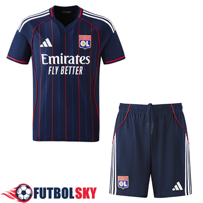 Nueva Camisetas De Futbol lyon Ninos Segunda 2025/2026