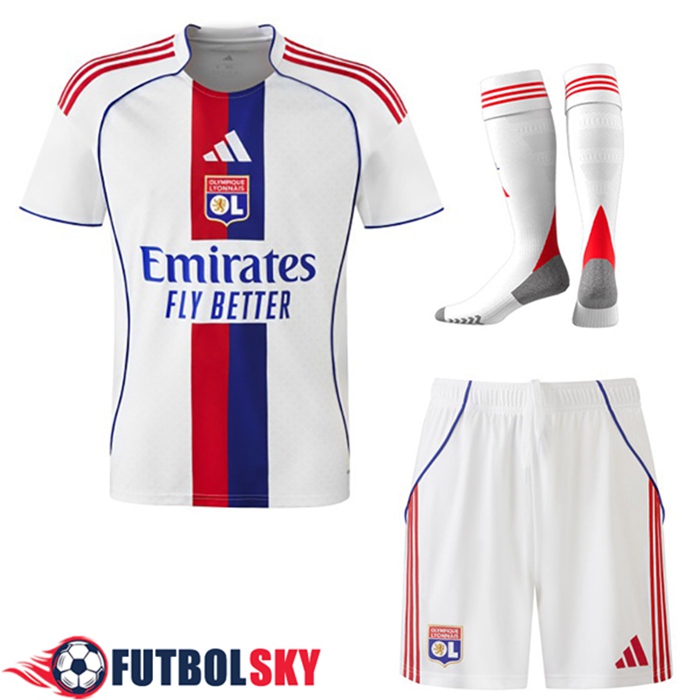 Camisetas Futbol lyon Primera (Cortos + Calcetines) 2025/2026