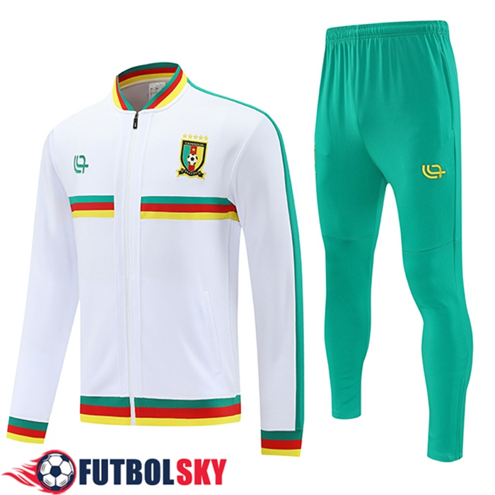 Chandal Equipos De Futbol Chaquetas Camerún Blanco/Verde 2025/2026