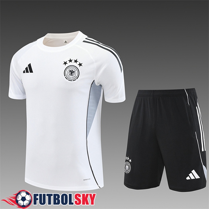 Camiseta Entrenamiento Alemania Ninos Blanco/Negro/Gris 2025/2026