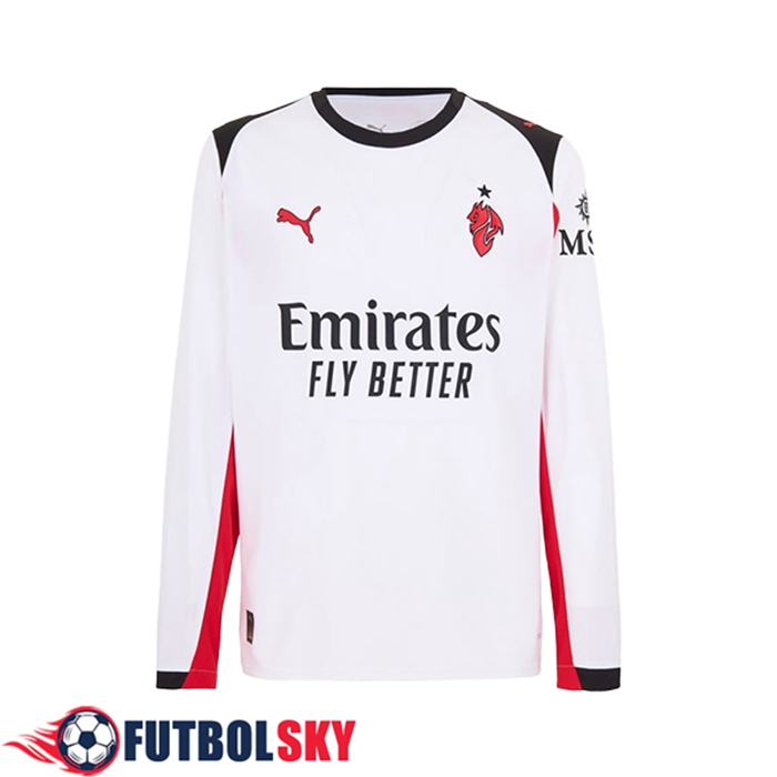 Nueva Camisetas De Futbol AC Milan Segunda Manga Largas 2025/2026