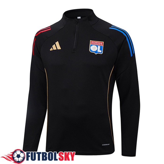 Sudadera De Entrenamiento lyon Negro/Rojo/Azul 2025/2026