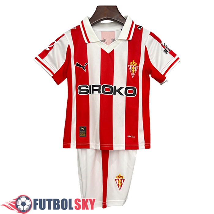 Nueva Camisetas De Futbol Sporting Gijon Ninos Primera 2025/2026