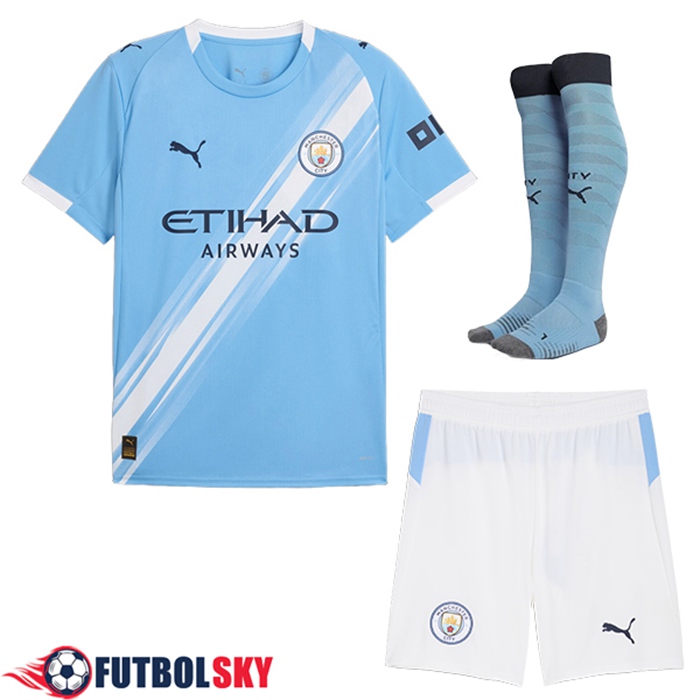 Camisetas Futbol Manchester City Primera (Cortos + Calcetines) 2025/2026