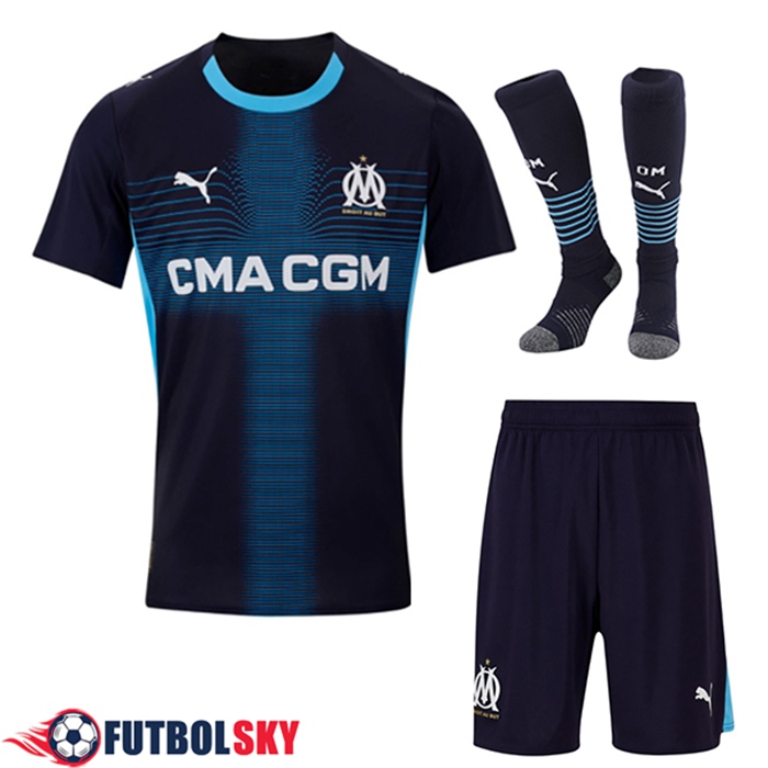 Camisetas Futbol Marsella OM Segunda (Cortos + Calcetines) 2025/2026