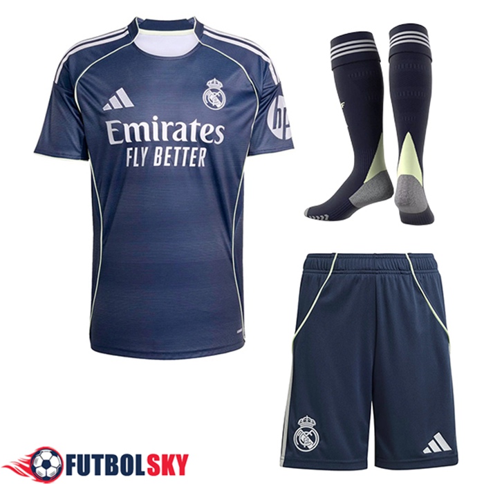 Camisetas Futbol Real Madrid Segunda (Cortos + Calcetines) 2025/2026
