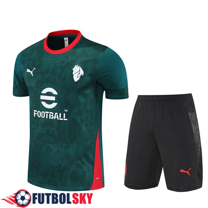 Camiseta Entrenamiento AC Milan Verde/Rojo 2025/2026