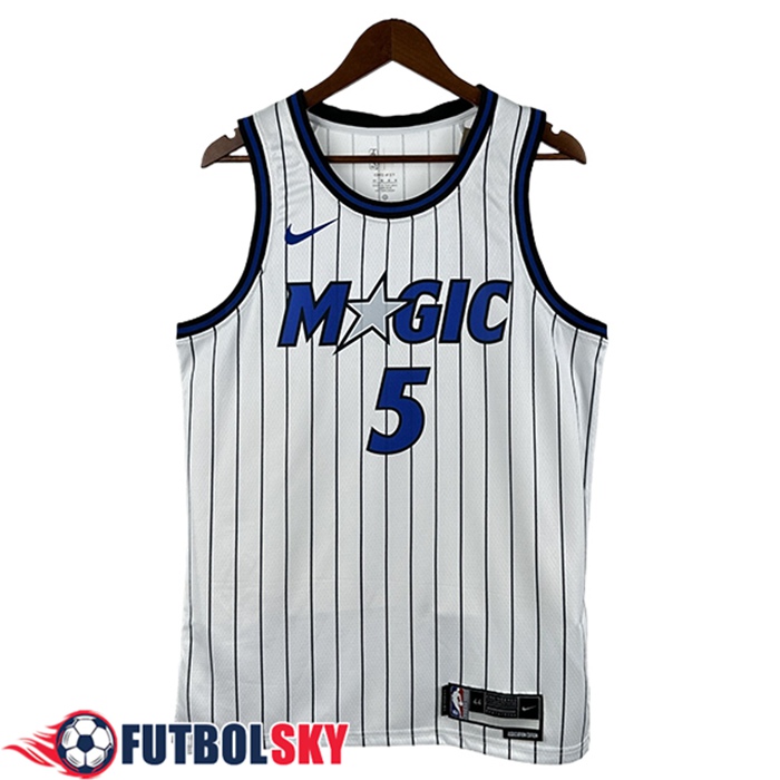 Camisetas NBA Orlando Magic (BANCHERO #5) 2025/26 Blanco/Azul/Negro