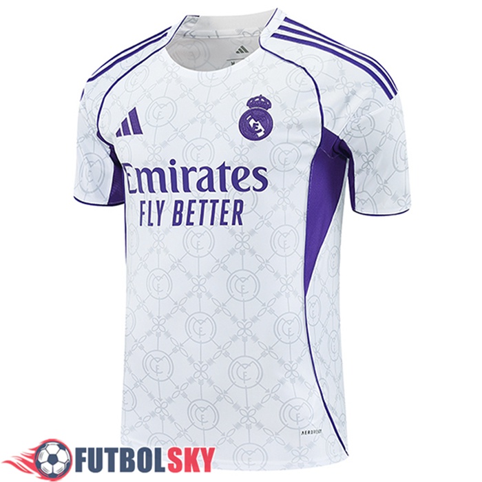 Camiseta Entrenamiento Real Madrid Blanco/Violeta 2025/2026 -02