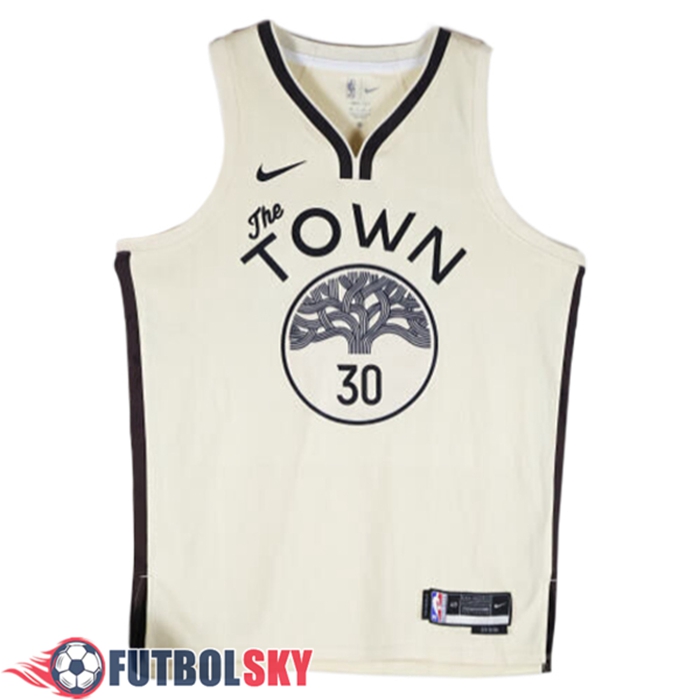 Camisetas De Futbol Golden State Warriors (CURRY #30) 2025/26 Beige/Negro