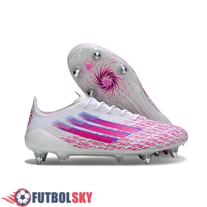 Adidas Botas De Fútbol F50 ELITE SG Blanco/Rosa -02