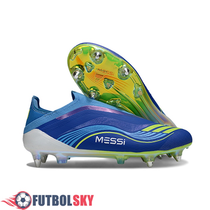 Adidas Botas De Fútbol F50 Elite Laceless SG Azul/Violeta/Verde -02