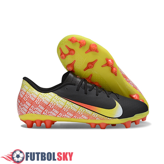 Nike Botas De Fútbol AIR ZOOM MERCURIAL VAPOR XVI ACADEMY X MBAPPE AG Negro/Amarillo/Naranja