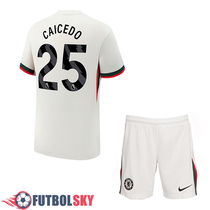 Camisetas De Futbol Chelsea (CAICEDO #25) Ninos Segunda 2025/2026