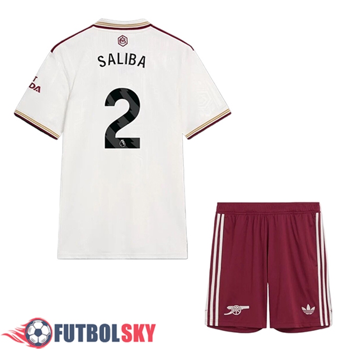 Camisetas De Futbol Arsenal (SALIBA #2) Ninos Tercera 2025/2026
