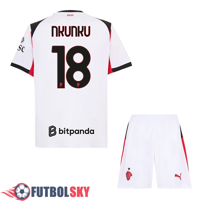 Camisetas De Futbol AC Milan (NKUNKU #18) Ninos Segunda 2025/2026