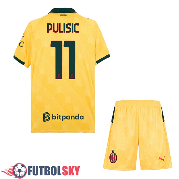 Camisetas De Futbol AC Milan (PULISIC #11) Ninos Tercera 2025/2026