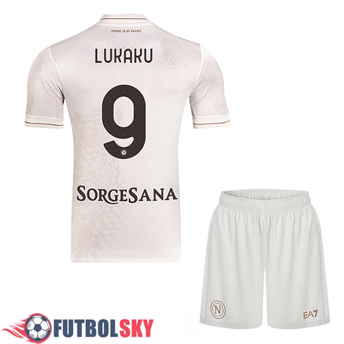 Camisetas De Futbol SSC Napoli (LUKAKU #9) Ninos Segunda 2025/2026