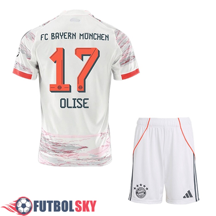 Camisetas De Futbol Bayern Munich (OLISE #17) Ninos Segunda 2025/2026