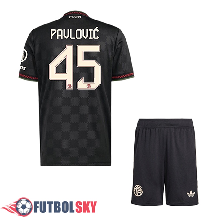 Camisetas De Futbol Bayern Munich (PAVLOVIC #45) Ninos Champions League 2025/2026