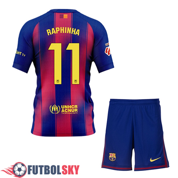 Camisetas De Futbol Barcelona (RAPHINHA #11) Ninos Primera 2025/2026
