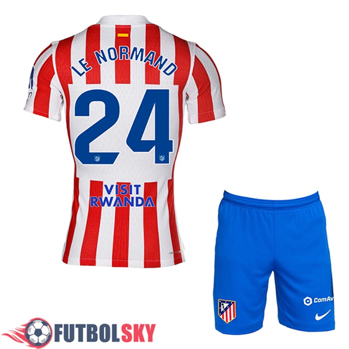 Camisetas De Futbol Atletico Madrid (LE NORMAND #24) Ninos Primera 2025/2026