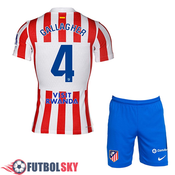 Camisetas De Futbol Atletico Madrid (GALLAGHER #4) Ninos Primera 2025/2026