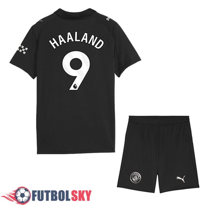 Camisetas De Futbol Manchester City (HAALAND #9) Ninos Segunda 2025/2026