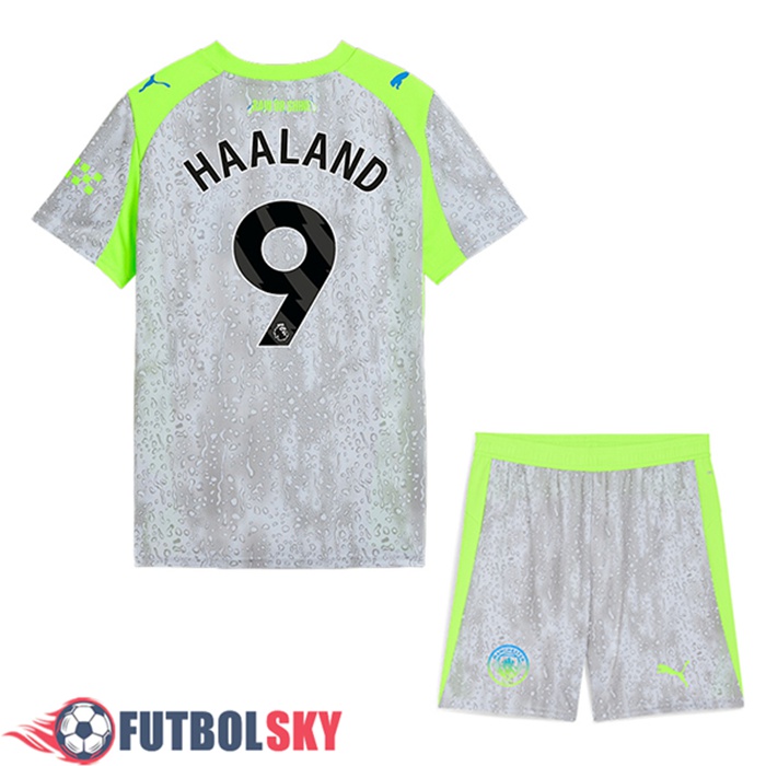 Camisetas De Futbol Manchester City (HAALAND #9) Ninos Tercera 2025/2026