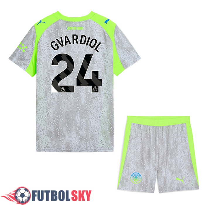 Camisetas De Futbol Manchester City (GVARDIOL #24) Ninos Tercera 2025/2026