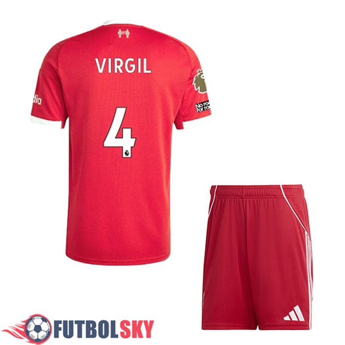 Camisetas De Futbol Liverpool (VIRGIL #4) Ninos Primera 2025/2026