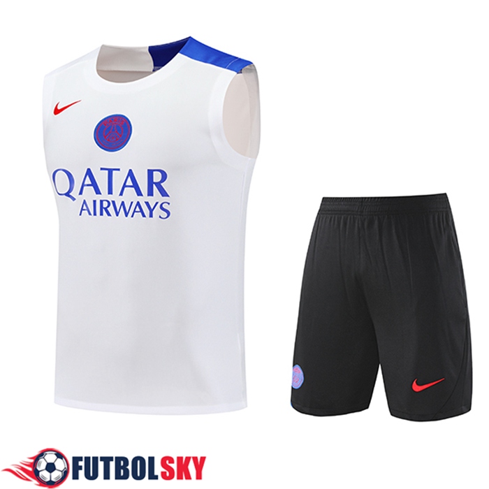 Camiseta Entrenamiento sin mangas PSG Blanco/Azul 2025/2026