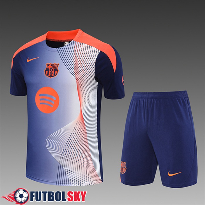 Camiseta Entrenamiento FC Barcelona Ninos Azul/Naranja 2025/2026