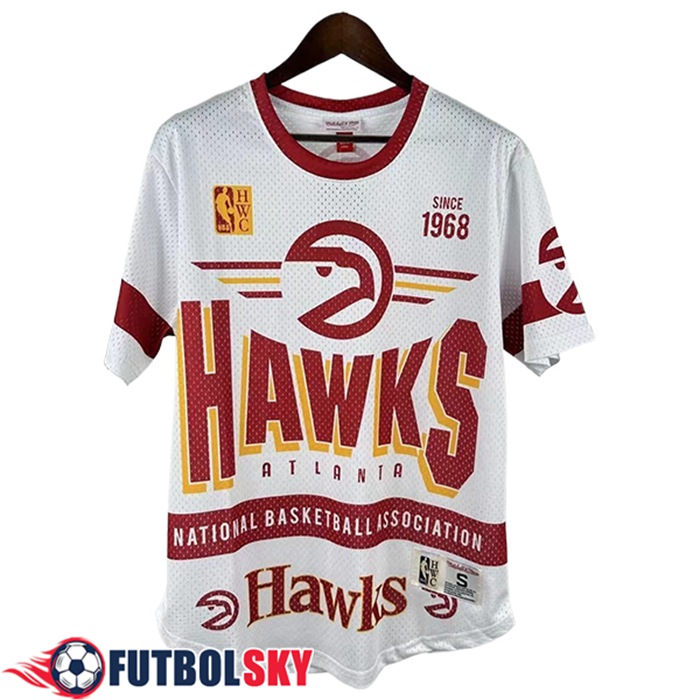 Camisetas NBA Atlanta Hawks Retro 2025/26 Blanco/Rojo/Amarillo