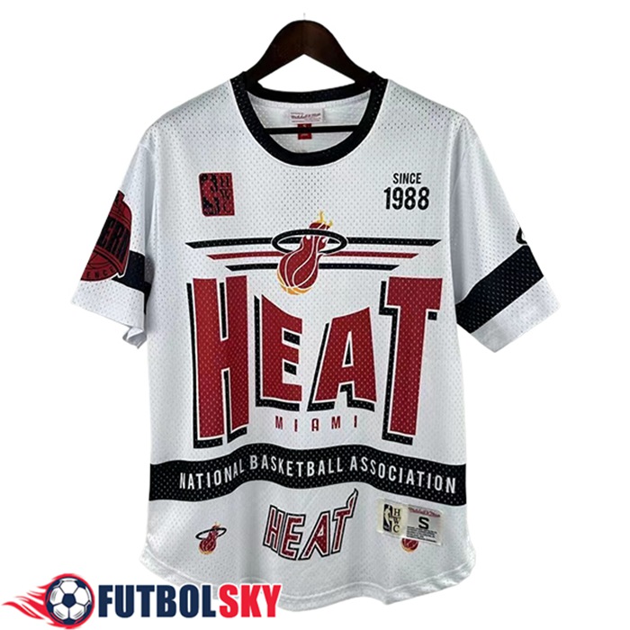 Camisetas NBA Miami Heat Retro 2025/26 Blanco/Rojo/Negro