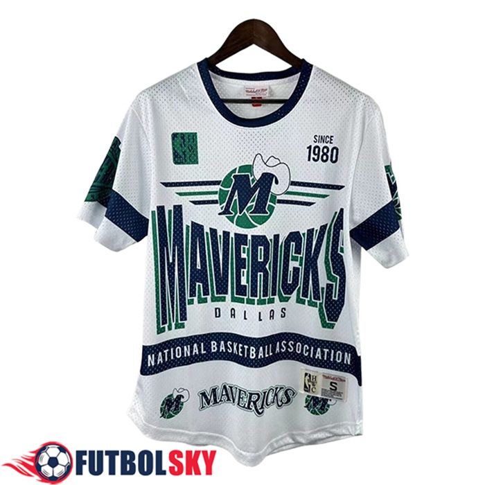 Camisetas NBA Dallas Mavericks Retro 2025/26 Blanco/Azul/Verde