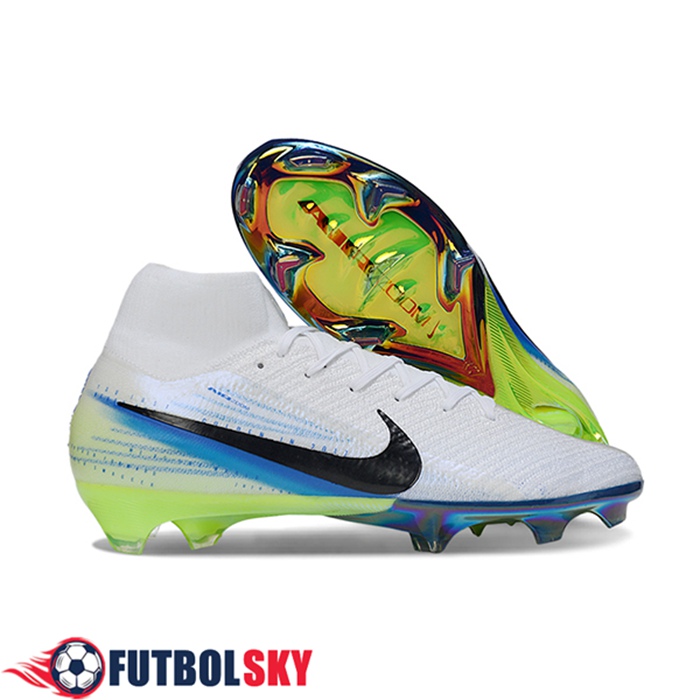 Nike Botas De Fútbol Air Zoom Mercurial Superfly IIX Elite FG Blanco/Negro/Azul
