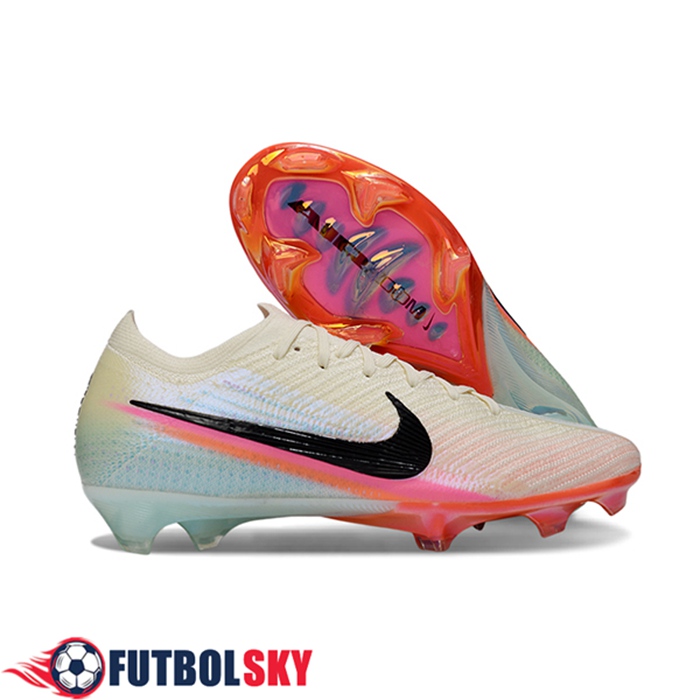Nike Botas De Fútbol AIR Zoom Mercurial Vapor 16 Elite XXV FG Beige/Negro/Azul/Rosa
